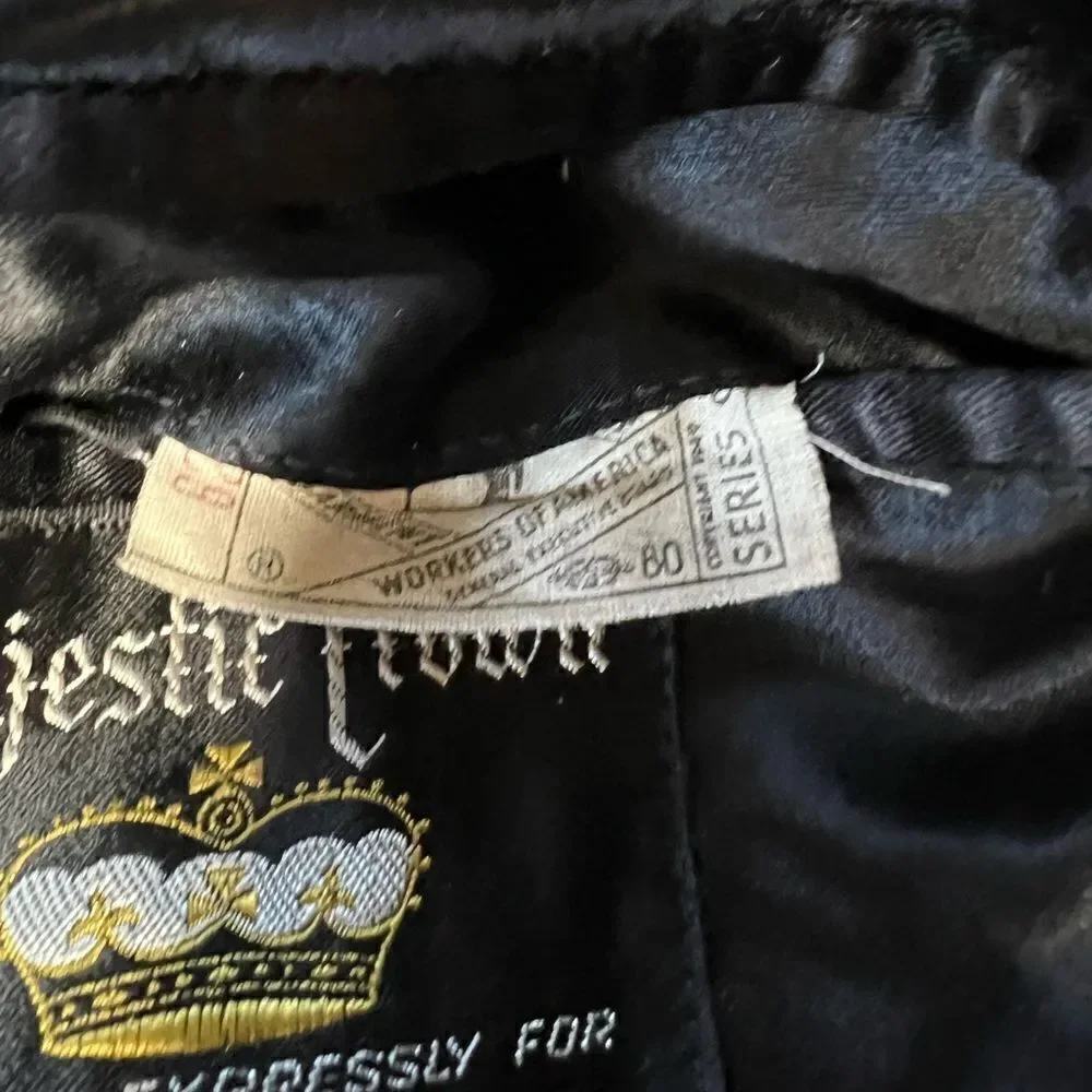 VTG Majestic Crown Amalgamated Clothing Union Men’s Black Wool Overcoat Medium